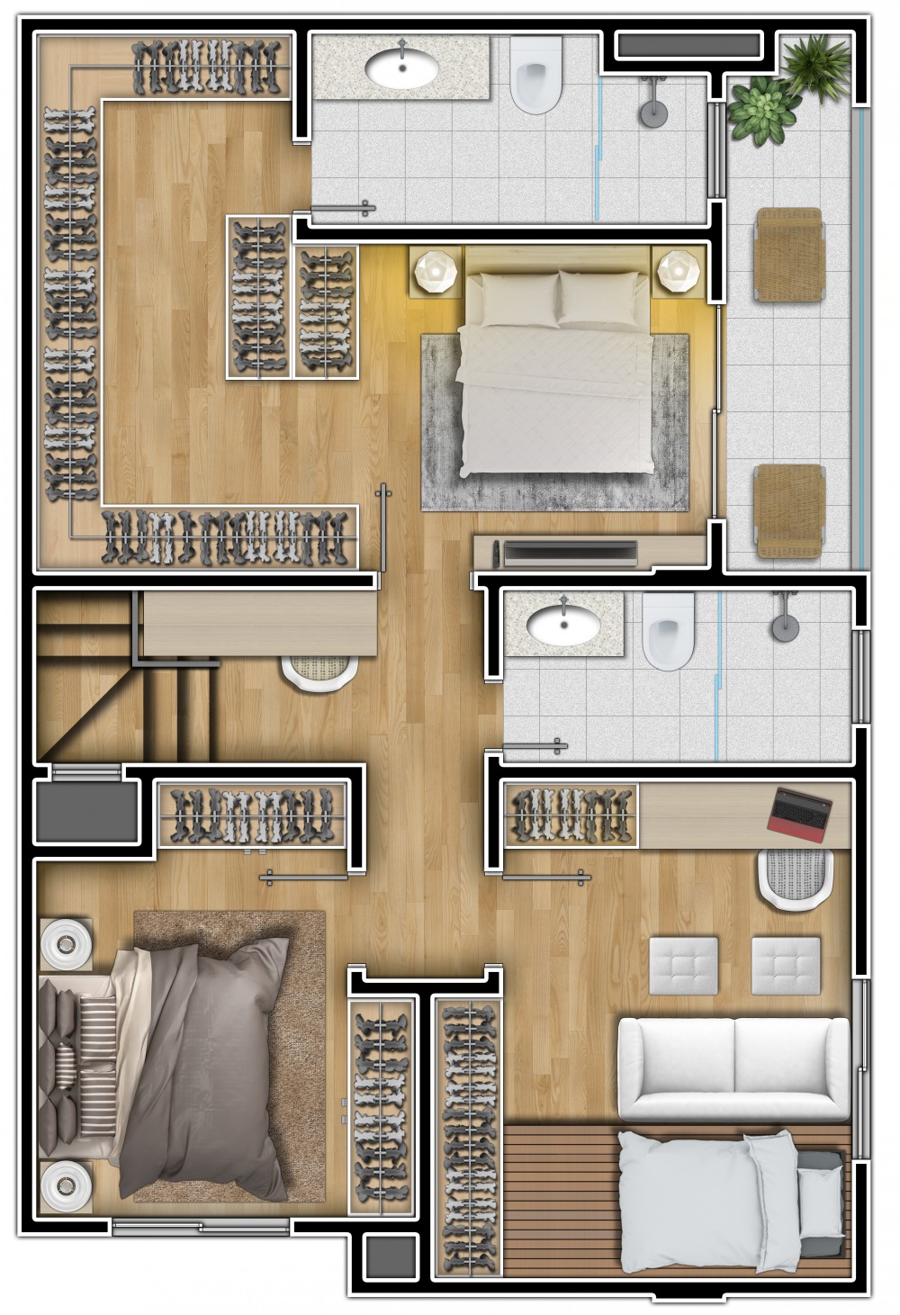 Planta cobertura andar inferior