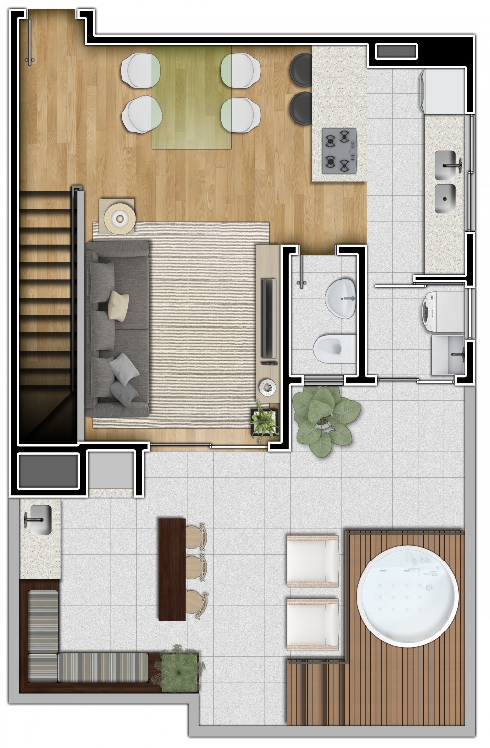 Planta cobertura andar superior