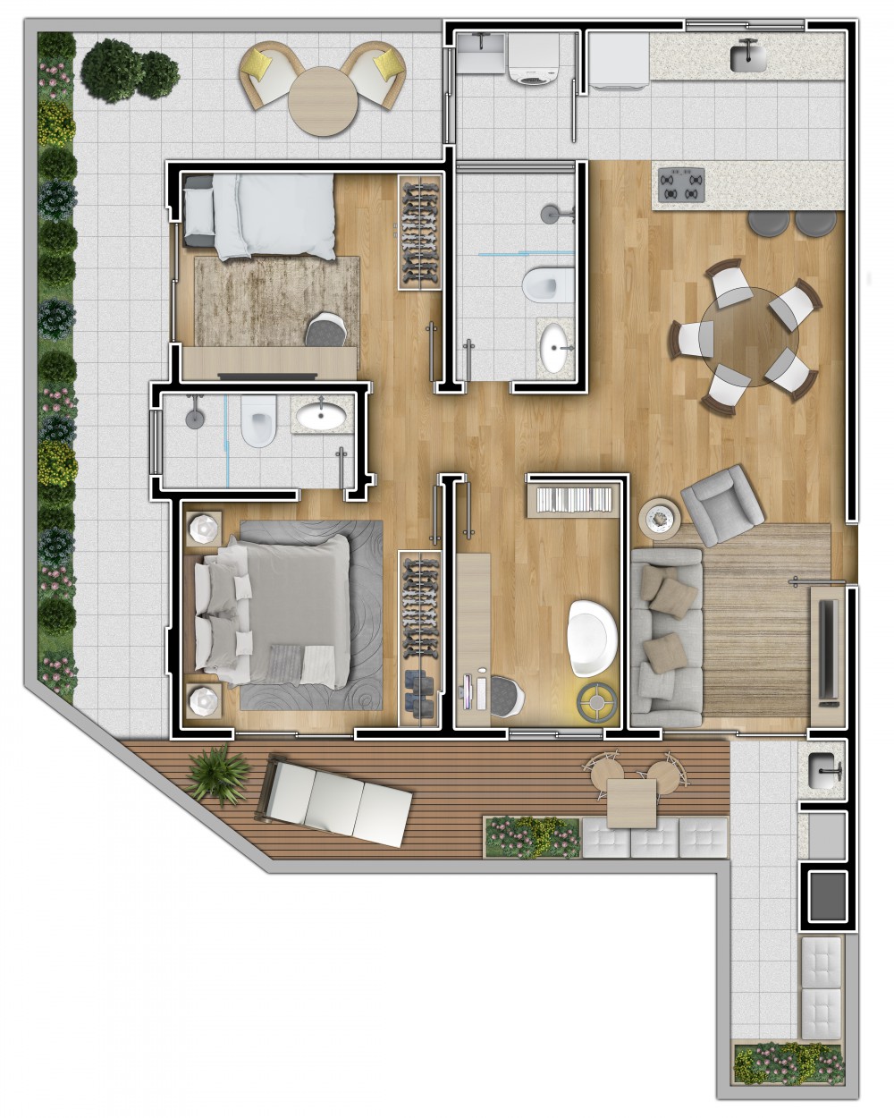 Planta garden 3 quartos